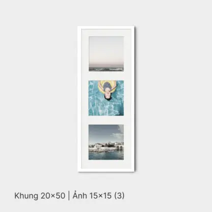 Happy Memories | Bộ khung tranh gỗ treo tường 3 bức, gỗ sồi trắng - HM3W - Hình ảnh 4