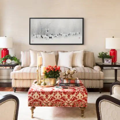 Tranh trang trí phòng khách đàn hạc trắng khung kính trắng đen 53x103cm - Hình ảnh 2