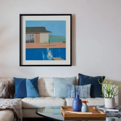 Swiming pool - Tranh trang trí phòng khách David Hockney 53x53cm- 140920 - Hình ảnh 3