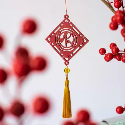 Chữ An đỏ - Dây treo trang trí tết 2