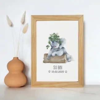 Little Elephant - Postcard in tên theo yêu cầu