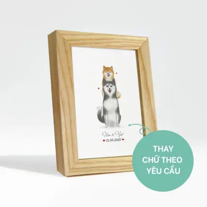 Shiba Couple - Postcard in tên theo yêu cầu