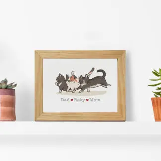 Cat Family - Postcard in tên theo yêu cầu