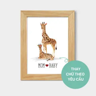 Hươu Cao Cổ - Tranh để bàn làm quà tặng sinh nhật, quà tặng người yêu, 13x18, 15x21