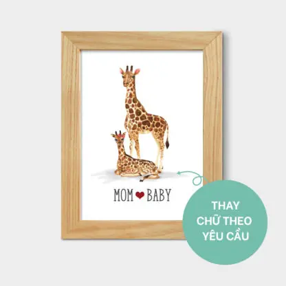Hươu Cao Cổ - Tranh để bàn làm quà tặng sinh nhật, quà tặng người yêu, 13x18, 15x21