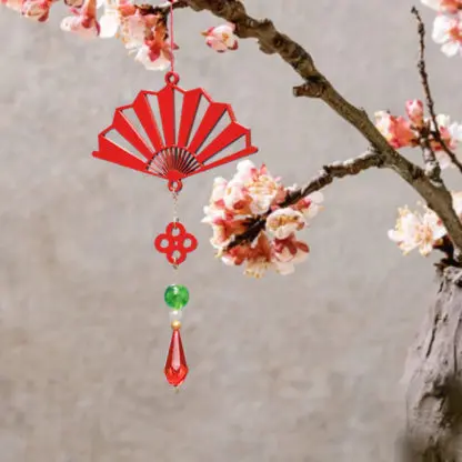 Dây treo tết quạt cát tường đỏ 1