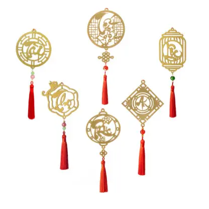 Combo 6 dây treo tết Thư pháp vàng 6V