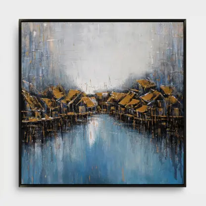 Phố bên sông 1 - Tranh sơn dầu phong cảnh Việt Nam, 100x100