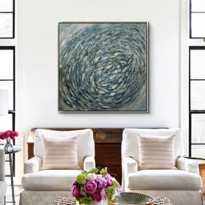 Mystery ocean - Tranh sơn dầu sáng tác đại dương bí ẩn 110x110 - Hình ảnh 2