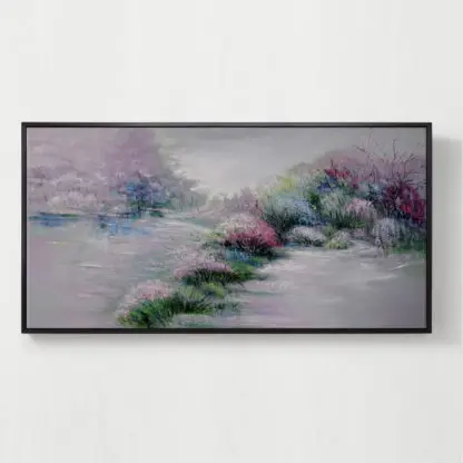 Vườn Xuân - Tranh vẽ sơn dầu phong cảnh hoa 70x140