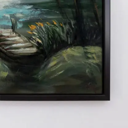 Bến sông - Tranh sơn dầu phong cảnh làng quê Việt Nam 110x110 - Hình ảnh 3