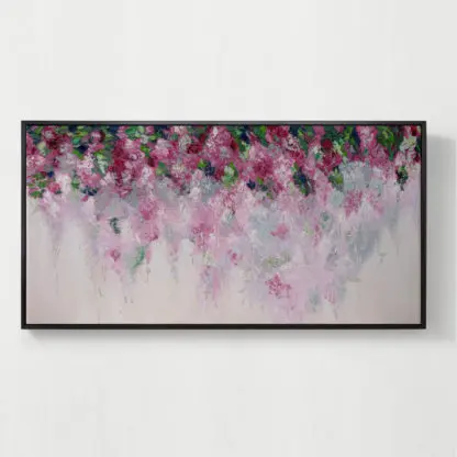 Giàn Hoa Giấy - Tranh vẽ Sơn Dầu hoa 70x140cm