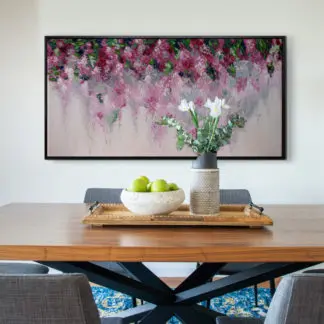 Giàn Hoa Giấy - Tranh vẽ Sơn Dầu hoa 70x140cm