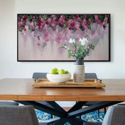 Giàn Hoa Giấy - Tranh vẽ Sơn Dầu hoa 70x140cm - Hình ảnh 2