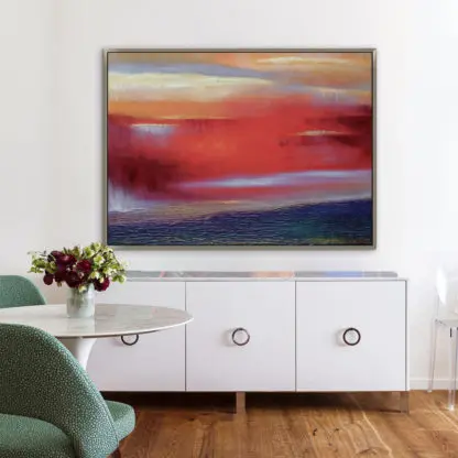 Red - Tranh sơn dầu trừu tượng 80x100 - Hình ảnh 2