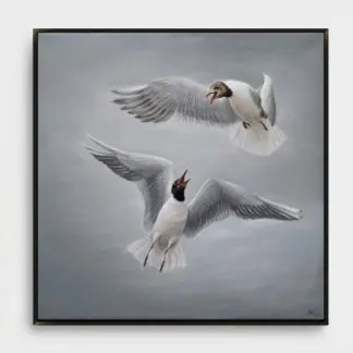 Đôi Nhạn - Tranh sơn dầu đôi chim 80x80
