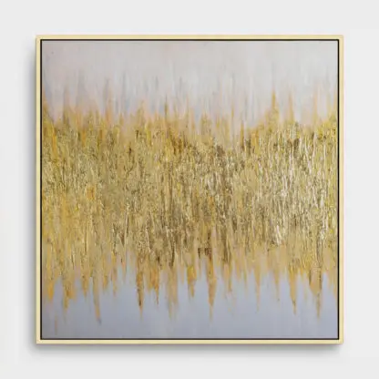 Golden Age - Tranh treo tường phòng khách sơn dầu trừu tượng dát vàng 80x80