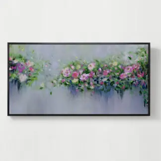 Vườn xuân - Tranh sơn dầu phong cảnh khu vườn mùa xuân 70x140