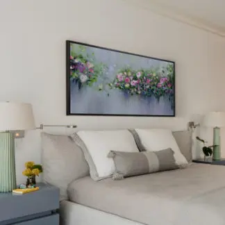 Vườn xuân - Tranh sơn dầu phong cảnh khu vườn mùa xuân 70x140