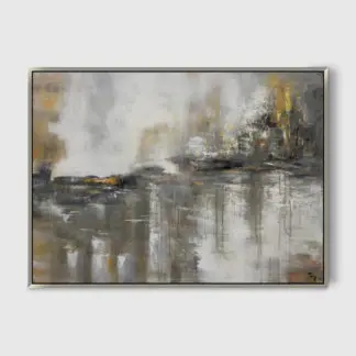 Green abstract  - Tranh sơn dầu trừu tượng hiện đại sắc xanh rêu - 70x90