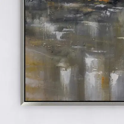 Green abstract  - Tranh sơn dầu trừu tượng hiện đại sắc xanh rêu - 70x90 - Hình ảnh 3