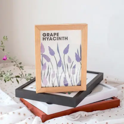 Khung tranh gỗ sồi tự nhiên, đen, trắng, đỏ