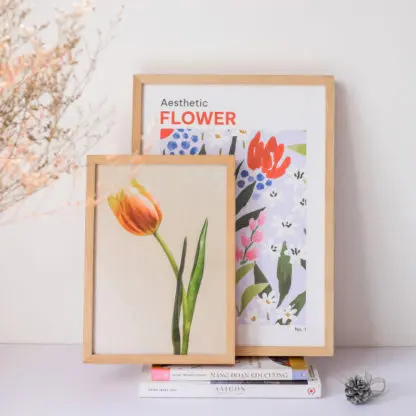 khung ảnh khung tranh gỗ sồi tự nhiên lifestyle 21x30 30x42