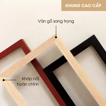 Khung ảnh gỗ sồi 3 màu