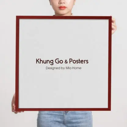 50x50 khung tranh khung ảnh gỗ sồi màu đỏ