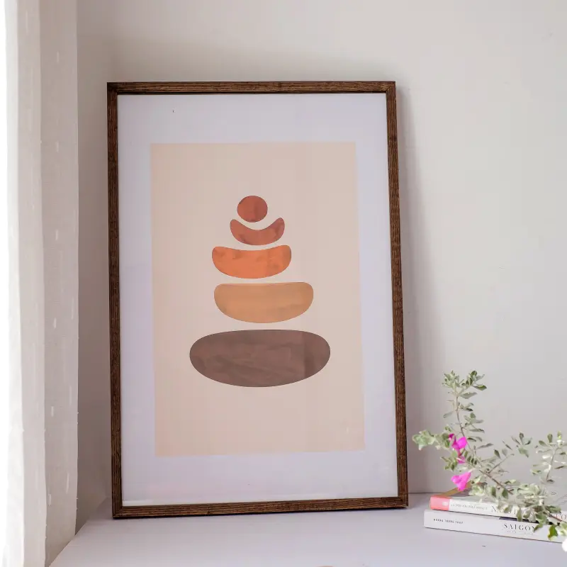 Khung tranh gỗ sồi nâu khung ảnh 40x60 2