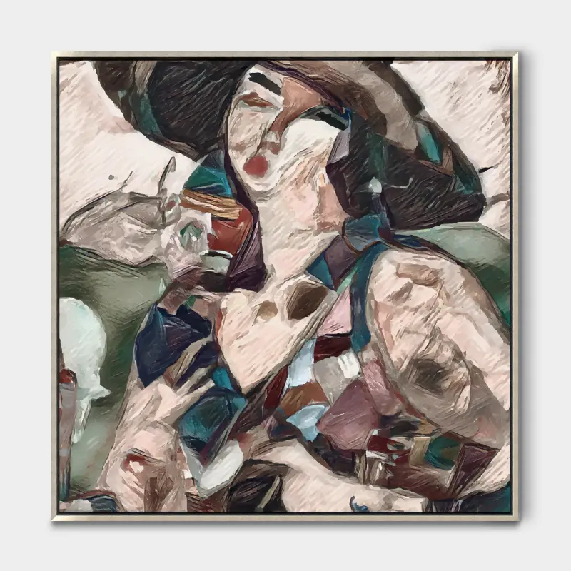 Tranh truu tuong co gai doi non