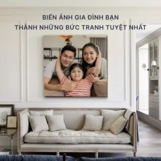 tranh in canvas gia đình
