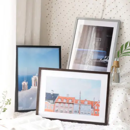 khung tranh gỗ sồi xám để bàn