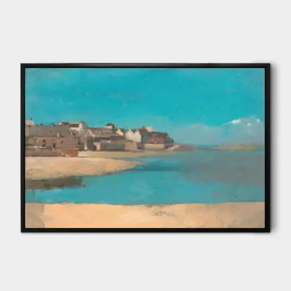 Tranh phong cảnh biển Ngôi làng bên bờ biển - Tranh canvas danh họa Odilon Redon - Hình ảnh 3