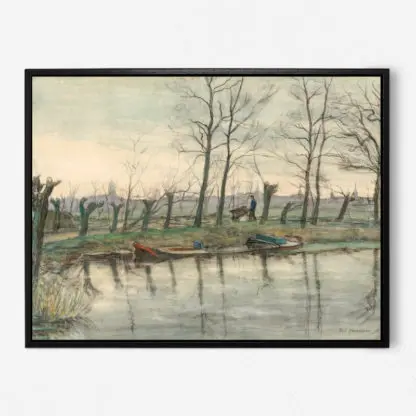 Đường Amsterdam Skyline Viewed from the West (1899) - Tranh canvas treo tường danh hoạ Piet Mondrian - Ảnh 3
