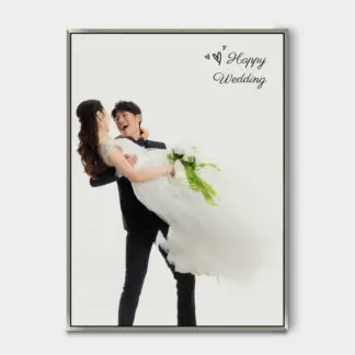 Khung ảnh cưới canvas floating bạc 60x90
