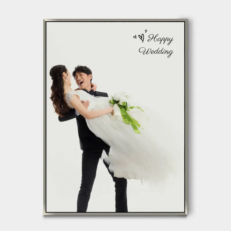 Khung ảnh cưới canvas floating bạc 60x90