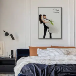 Khung ảnh cưới canvas floating bạc 60x90 2