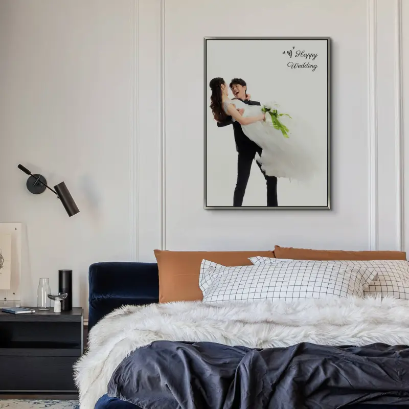 Khung ảnh cưới canvas floating bạc 60x90 2