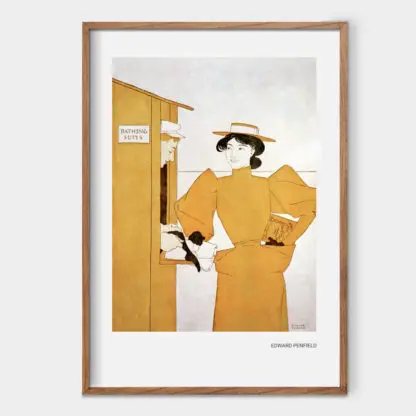Poster Woman picking up bathing suits