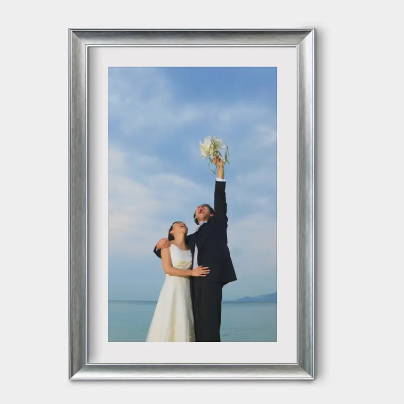 khung ảnh cưới 60x90 bạc 5cm