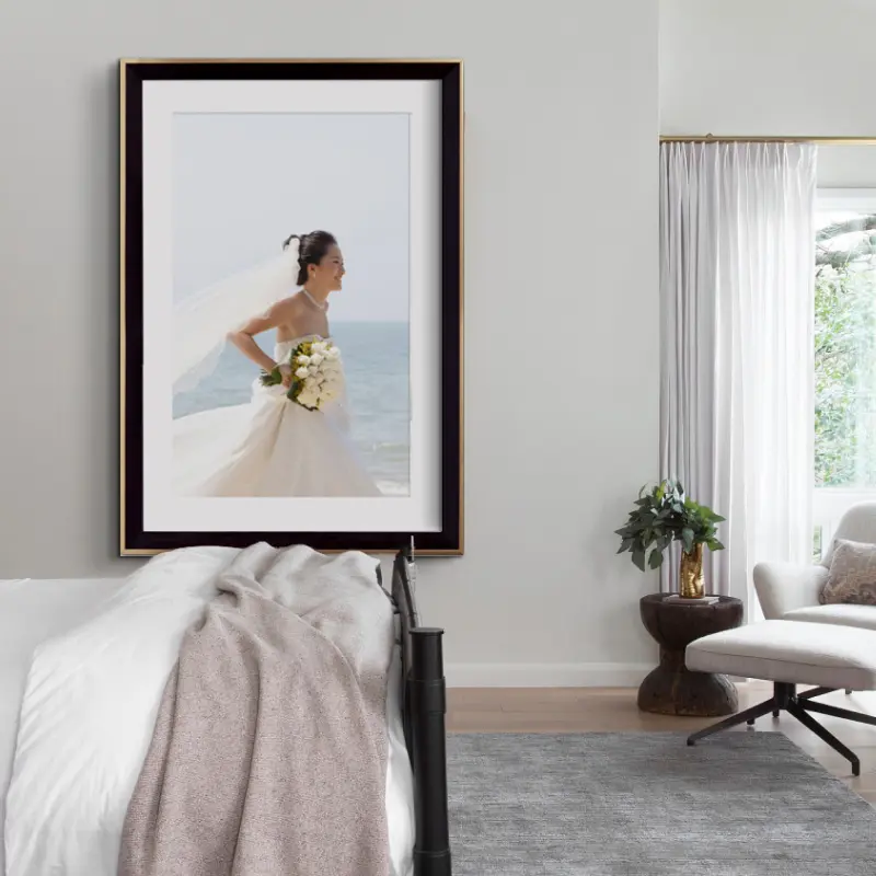 khung ảnh cưới đen viền vàng 60x90 3,5cm 2