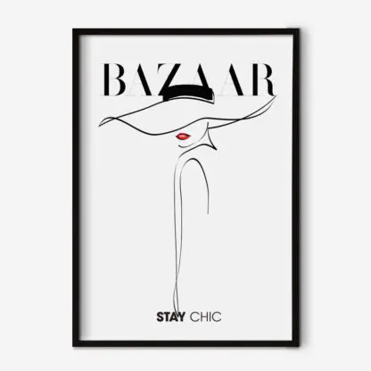 tranh poster trang den bazaar