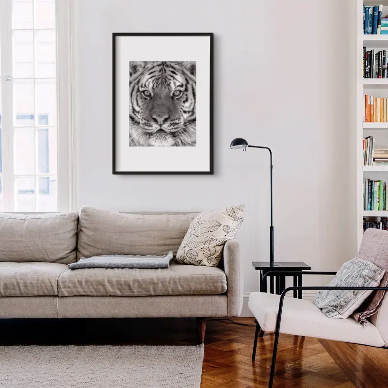 tranh trang đen con ho 1