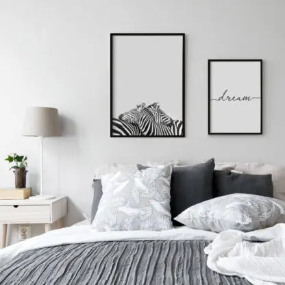 Tranh ngựa vằn trắng đen phong cách minimalist - Ảnh 2