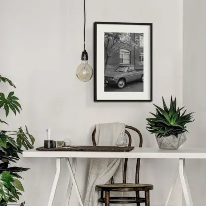 Tranh xe hơi trắng đen phong cách retro - KK 143764 - Hình ảnh 2