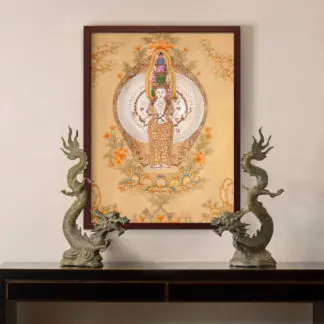 Tranh Phât màu trung tính tranh canvas lụa 2