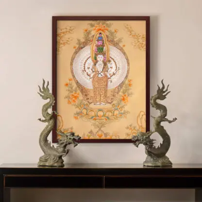 Tranh Phât màu trung tính tranh canvas lụa 2
