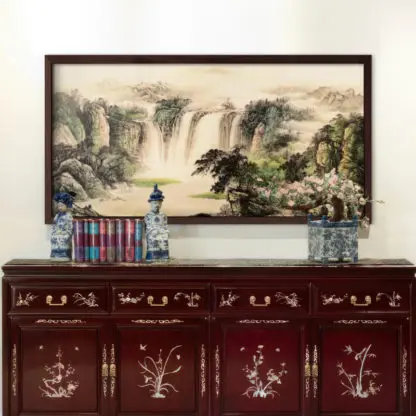Tranh phong cảnh thuỷ mạc thác nước phong thuỷ 2