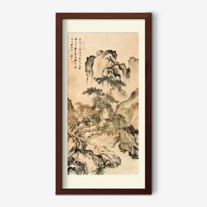 Tranh sơn thuỷ - Tranh khung kính